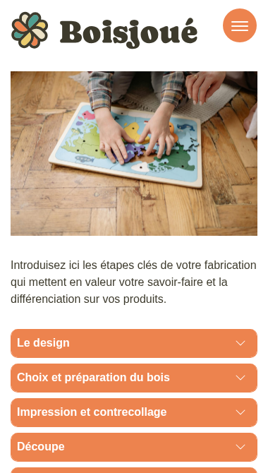 Etapes de fabrication